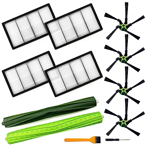 Rjnlsc 9 Pack Roomba s9 Replacement Parts Compatible for iRobot Roomba s9+ (9550) S9 (9150) Robot Vacuum Cleaner, 1 Set Rubber Brush,4 Filters,4 Side Brushes - Image 1