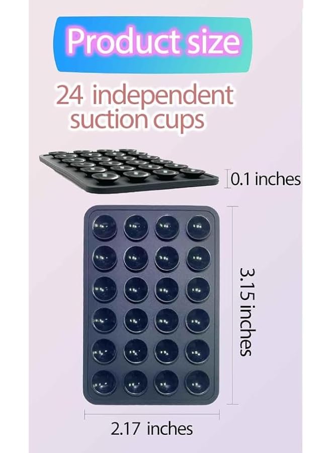 S-TOP 8PCS Suction Cup Phone Grip for Selfies & Videos, Hands-Free Silicone Phone Holder for Mirror, Window & Desk, Reusable Sticky Phone Mount for Most Smartphones - Image 3
