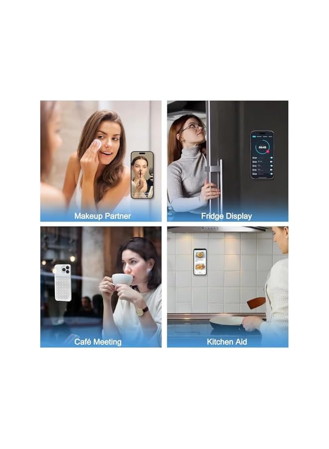 S-TOP 8PCS Suction Cup Phone Grip for Selfies & Videos, Hands-Free Silicone Phone Holder for Mirror, Window & Desk, Reusable Sticky Phone Mount for Most Smartphones - Image 4
