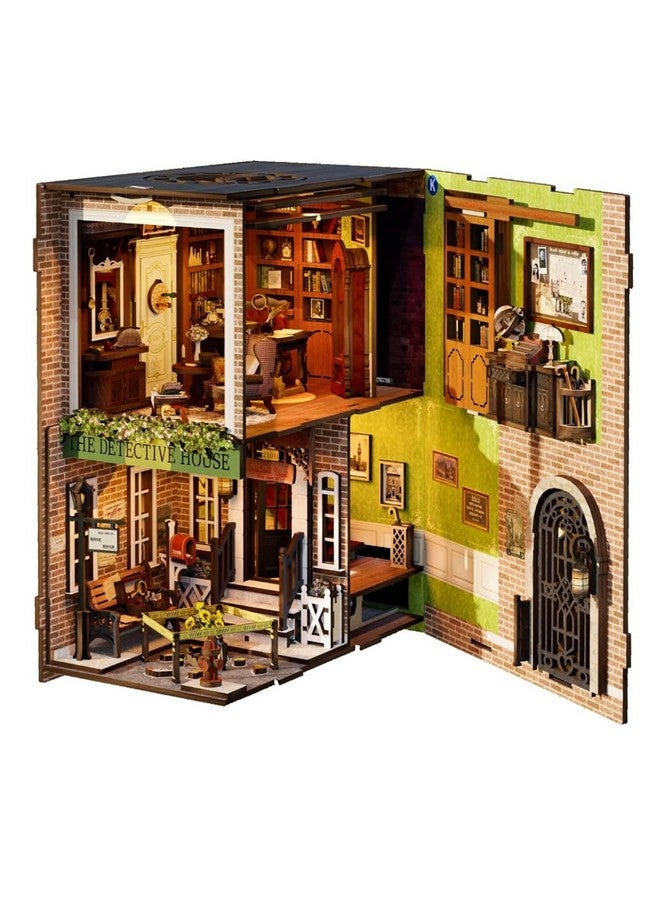 Fsolis Book Nook Kit, Diy Miniature House Kit Wooden Puzzle Booknook For Adult Decorative Bookends Bookshelf Alley Bookcase Decor Gifts For Women Teenagers Puzzle Lovers (Rose Detective Agency)  - Image 2