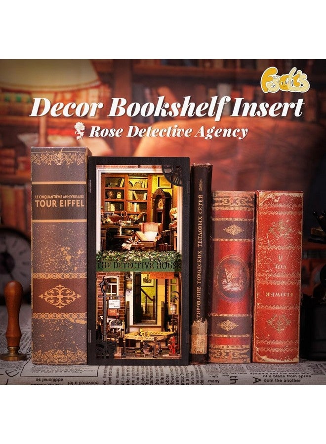 Fsolis Book Nook Kit, Diy Miniature House Kit Wooden Puzzle Booknook For Adult Decorative Bookends Bookshelf Alley Bookcase Decor Gifts For Women Teenagers Puzzle Lovers (Rose Detective Agency)  - Image 4