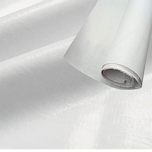 Aakriti Solid 44 inch Width Bukram Pasting, 100% Cotton Fabric Pasting Used in Tailoring, Shirts, Dresses, Curtains, Suits & Crafting, Quilting and Sewing (BUKRAM PASTING-2 Meter), White - Image 1