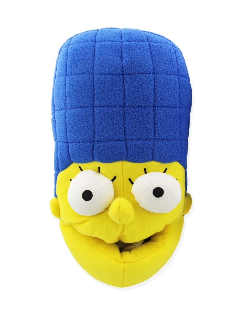 The Simpsons Novelty Plush Adult Womens 3D Marge Simpson Face Slippers (Medium, Blue/Yellow) (TSF201Y) - Image 2