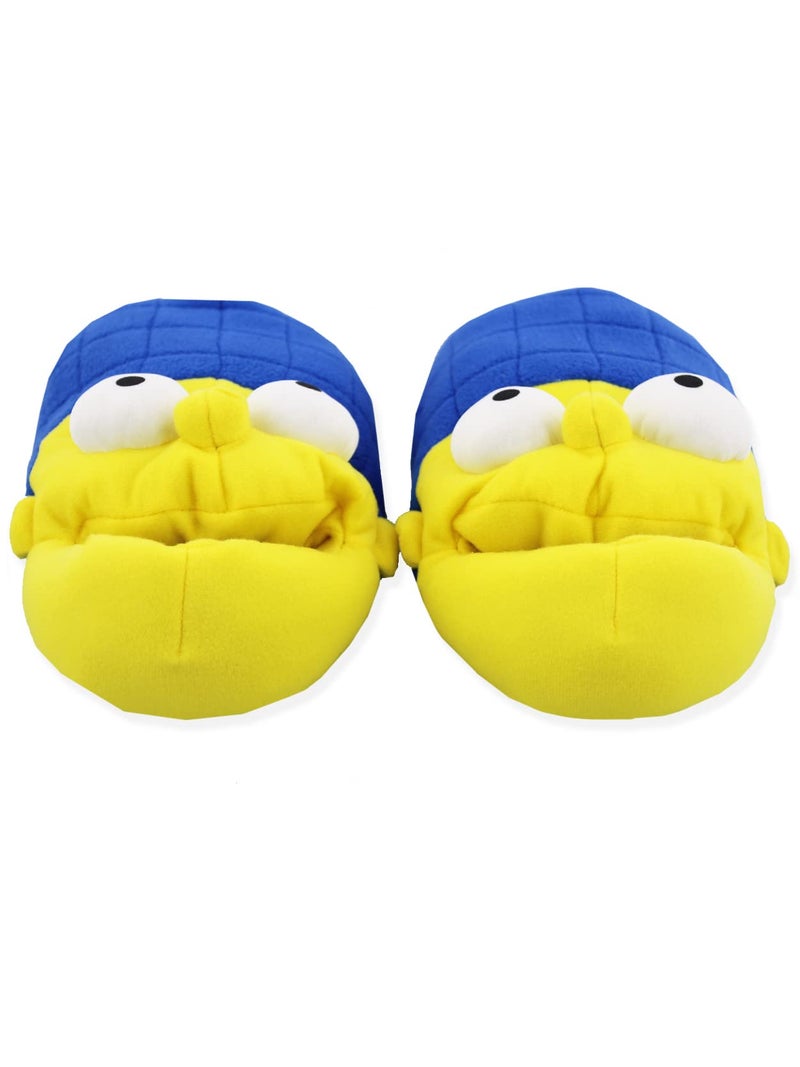 The Simpsons Novelty Plush Adult Womens 3D Marge Simpson Face Slippers (Medium, Blue/Yellow) (TSF201Y) - Image 4