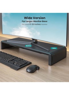 erorex Monitor Stand Riser Klearlook Foldable Computer Monitor Riser Height Adjustable Computer Stand Desk Shelf Riser With Storage Drawer And Tablet Phone Stand For Computer Desktop Laptop Black  - Image 2