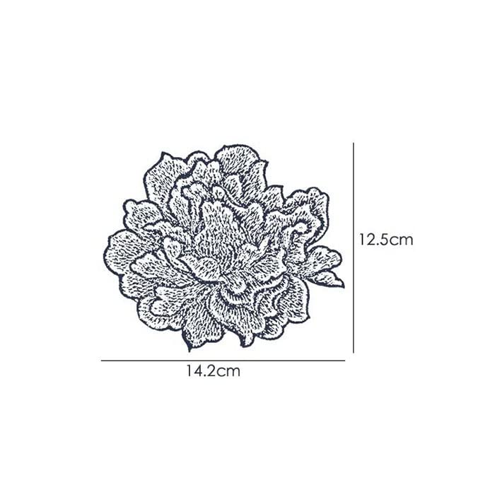Sourcemall Sew on Peony Floral Patches, Embroidered Flower Appliques for DIY Clothing, Jackets, Jeans, Backpacks, Hats, Arts Craft Sew Making (Pink Peony) - Image 2