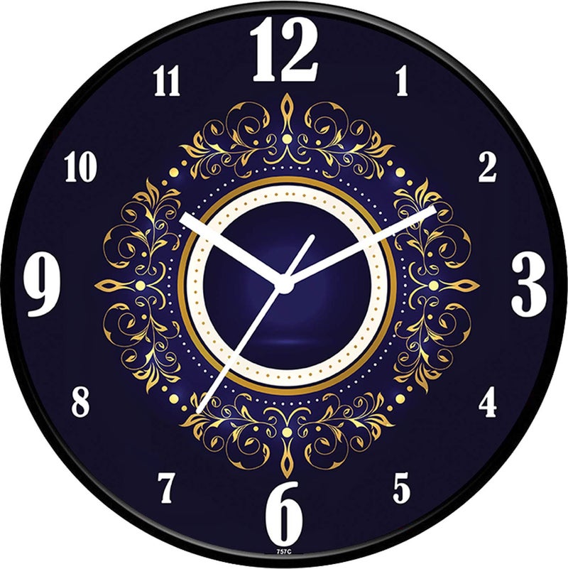 IIK COLLECTION 12-inch Designer Plastic Analogue Round WallClock for Home, Kitchen, Living Room, Bedroom, Office (30 cm x 30 cm x 6 cm) - Image 1