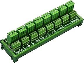 Electronics-Salon DIN Rail Mount Pluggable 8x3 Position 10A / 300V Screw Terminal Block Distribution Module. (Side Wire - Image 1