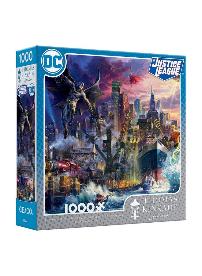 Ceaco Thomas Kinkade Dc Comics Justice League Showdown At Gotham Pier 1000 Piece Jigsaw Puzzle - Image 5