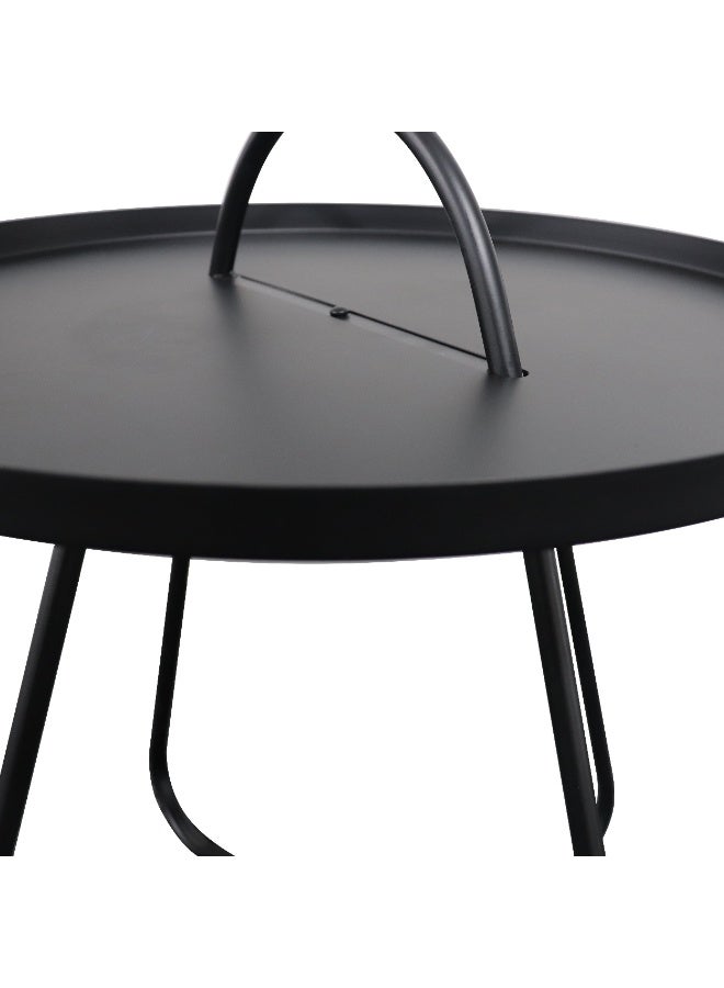 ebb & flow Modern & Elegant Iron Foldable Side Table For Living Room - Color: Black - Dimensions: 47x47x52 CM - Image 3