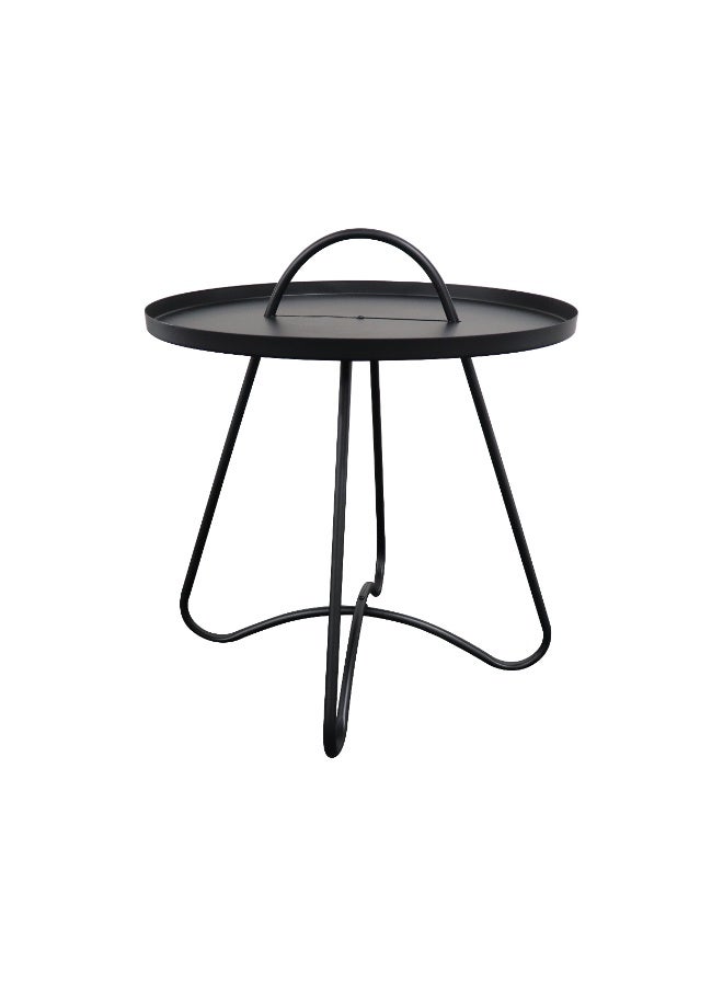 ebb & flow Modern & Elegant Iron Foldable Side Table For Living Room - Color: Black - Dimensions: 47x47x52 CM - Image 5