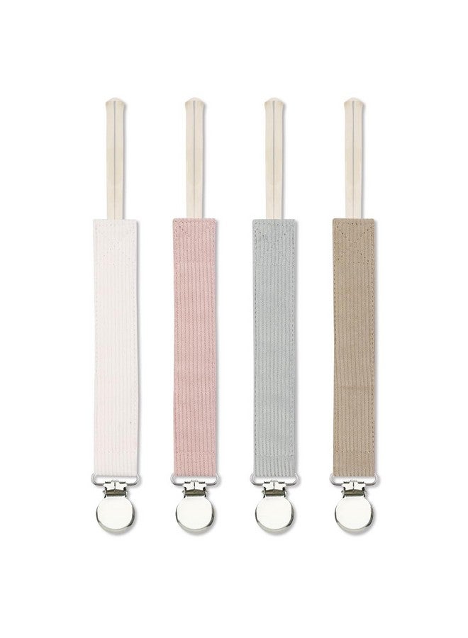 SUGEE Pacifier Clip For Baby Boy And Girl, Linen Soft Fabric Strap, Pacifier Leash Holder Binky Clip, Striped Soothie Holder Unisex - Image 1