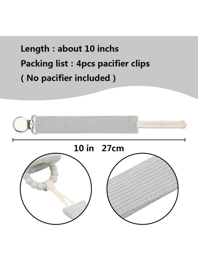SUGEE Pacifier Clip For Baby Boy And Girl, Linen Soft Fabric Strap, Pacifier Leash Holder Binky Clip, Striped Soothie Holder Unisex - Image 3