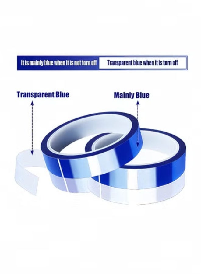 Peachjoy 2 Rolls Blue High-Temperature Heat Resistant Tape, No-Residue Heat Transfer Tape for Sublimation Press and Vinyl, 20mm x 33m (108ft) - Image 5