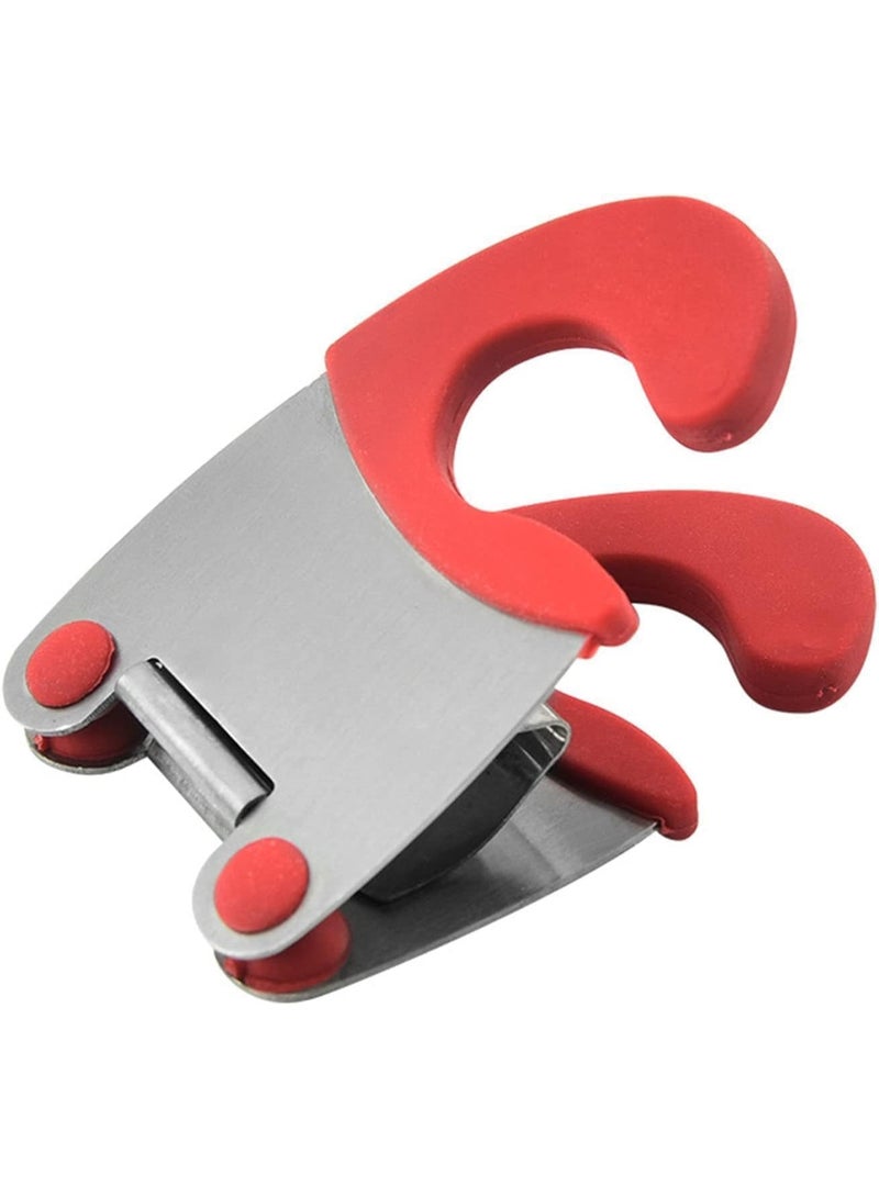 Luckam Silicone Spoon Holder for Pots, Clip-On Utensil Rest, Safe Spoon Clip Fits Pots & Pans, Kitchen Tool Organizer, Dishwasher Safe Cooking Tool for Stovetop, Fits All Pots & Pans (Red) - Image 2