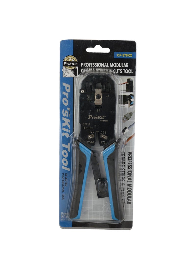 Pro'skit Proskit CP-376KX Steel Professional Modular Crimps Strips and Cuts Tool (200mm), (Blue)  - Image 1