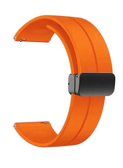 Generic 20mm Silicone Strap With Magnetic Folding Buckle  For Amazfit GTS 4 Mini - Bip 3 - GTS 2 Mini- Amazfit GTS 2-Amazfit GTS 4 Orange  - Image 1