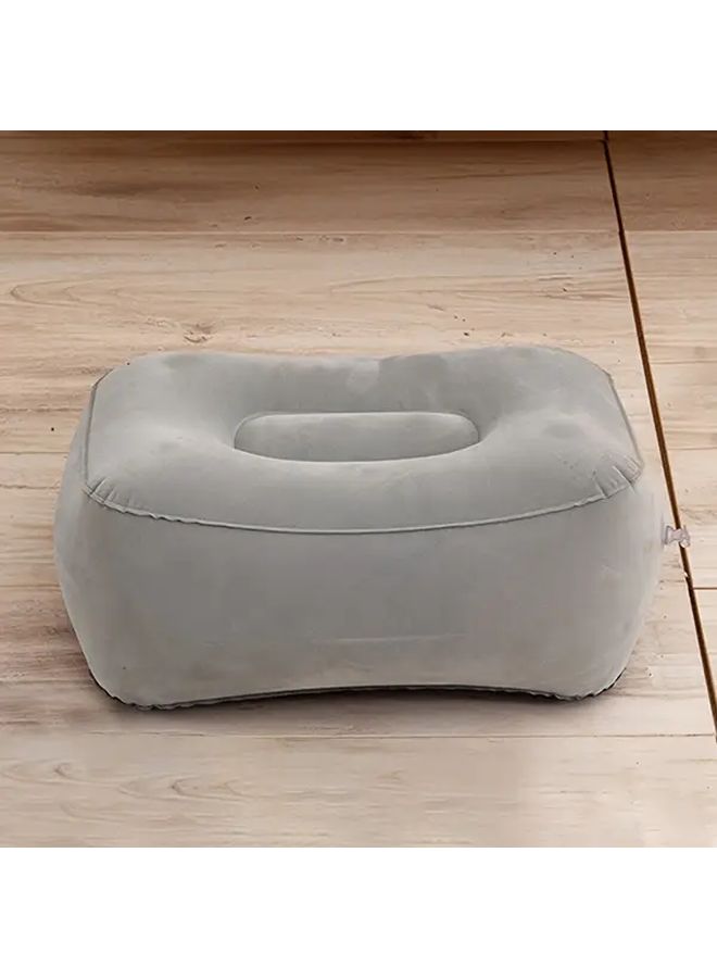 1pc Full Gray Foot Pad Inflatable Footrest Cushion Portable Travel Tool Train Height Pad For Home And Office Use No Electricity Required - Image 5