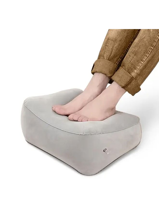 1pc Full Gray Foot Pad Inflatable Footrest Cushion Portable Travel Tool Train Height Pad For Home And Office Use No Electricity Required - Image 4