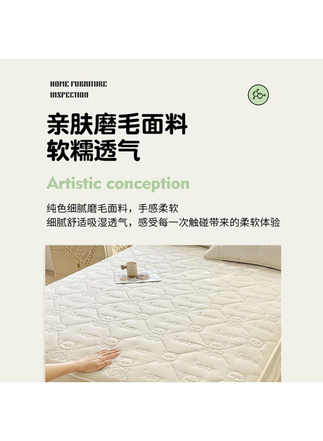 Yalu Mattress Cover, New Model, All-season Universal Mattress Protector, Fully Enclosed Bed Sheet, Milkshake White, 180*200cm - Image 3