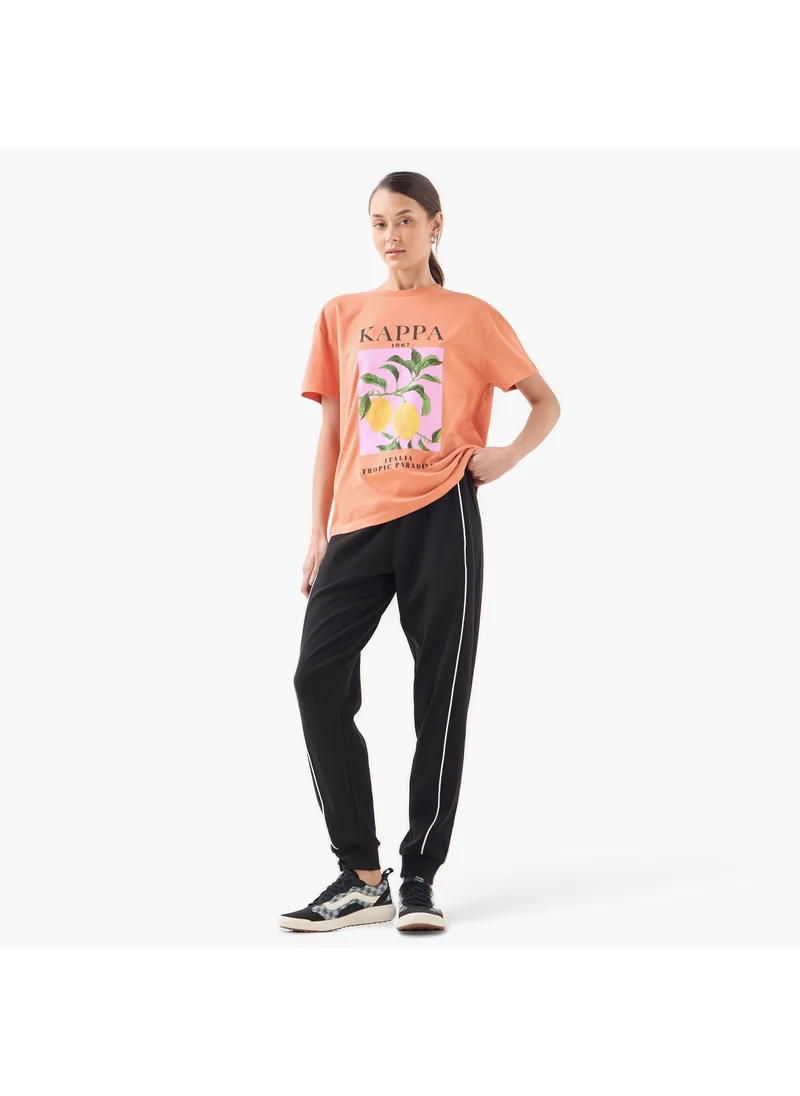 كابا Kappa Graphic Print T-shirt with Crew Neck