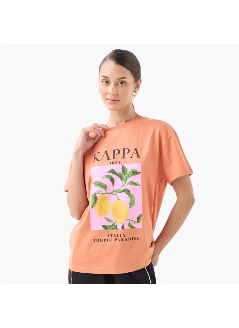 كابا Kappa Graphic Print T-shirt with Crew Neck