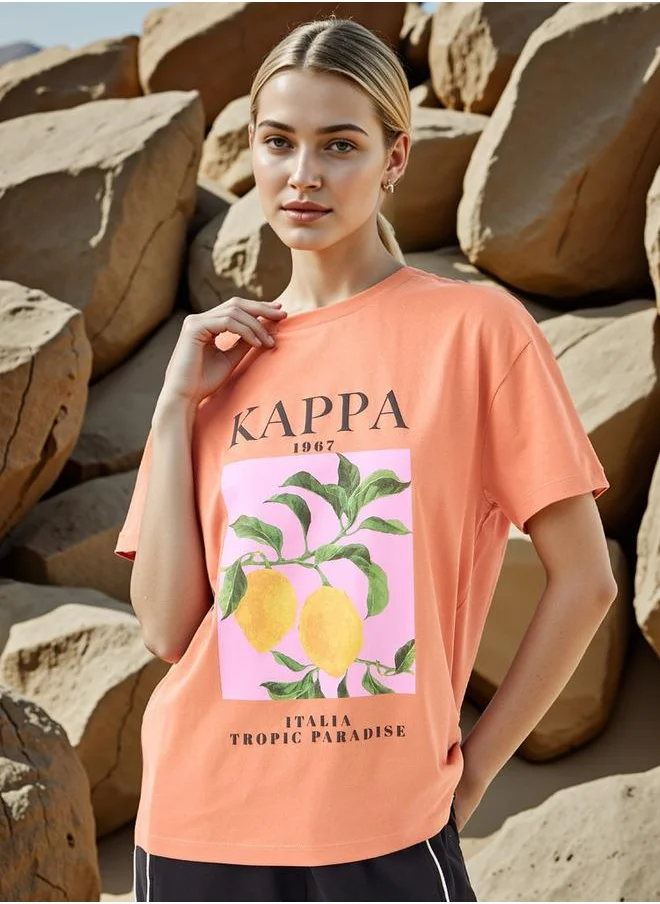 Kappa Kappa Graphic Print T-shirt with Crew Neck