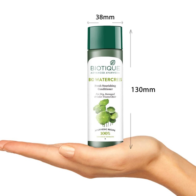 Biotique Bio Watercress Fresh Nourishing Conditioner For Dry damaged, Color Treated and Perm, 120 ml - Image 4