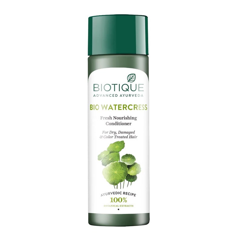 Biotique Bio Watercress Fresh Nourishing Conditioner For Dry damaged, Color Treated and Perm, 120 ml - Image 1