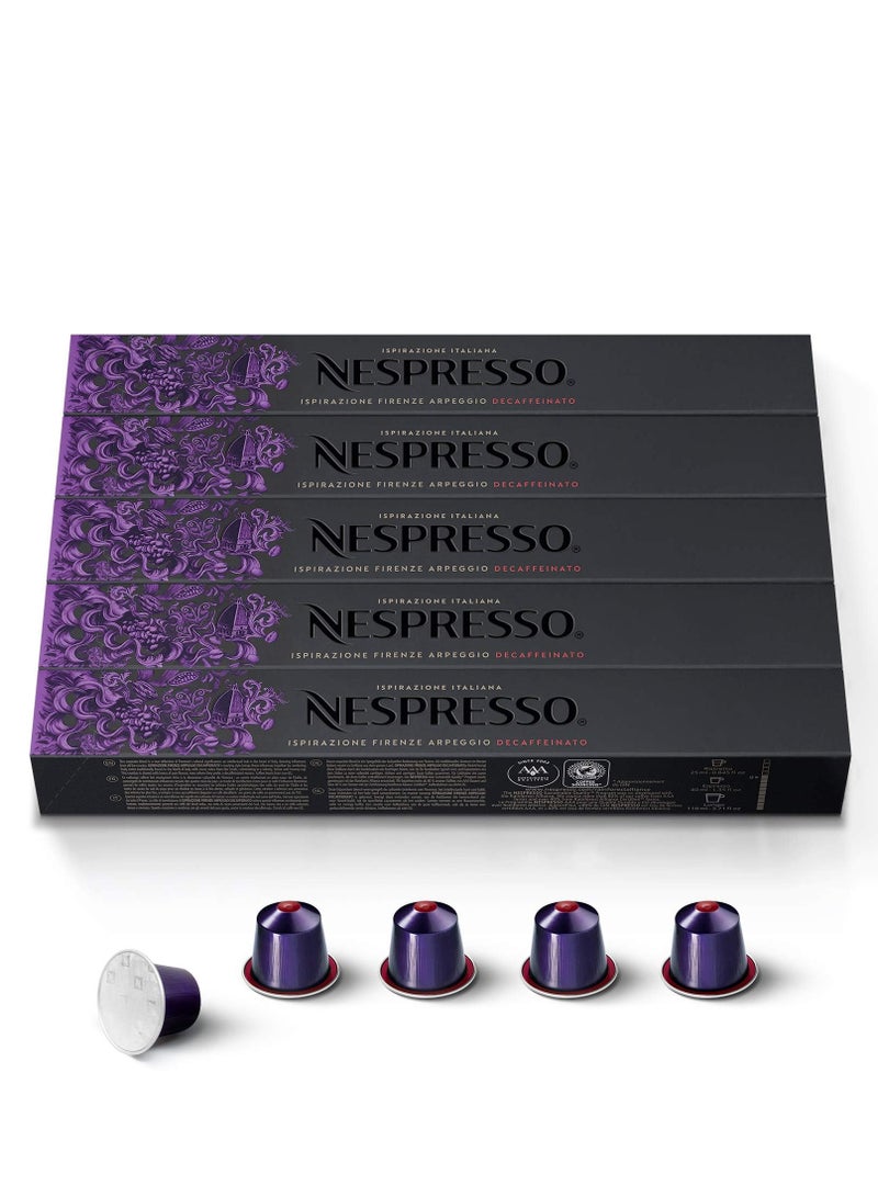 Nespresso OriginalLine Arpeggio Decaffeinato 50 Capsules - 5 Sleeves - Pack of 5 - Image 1