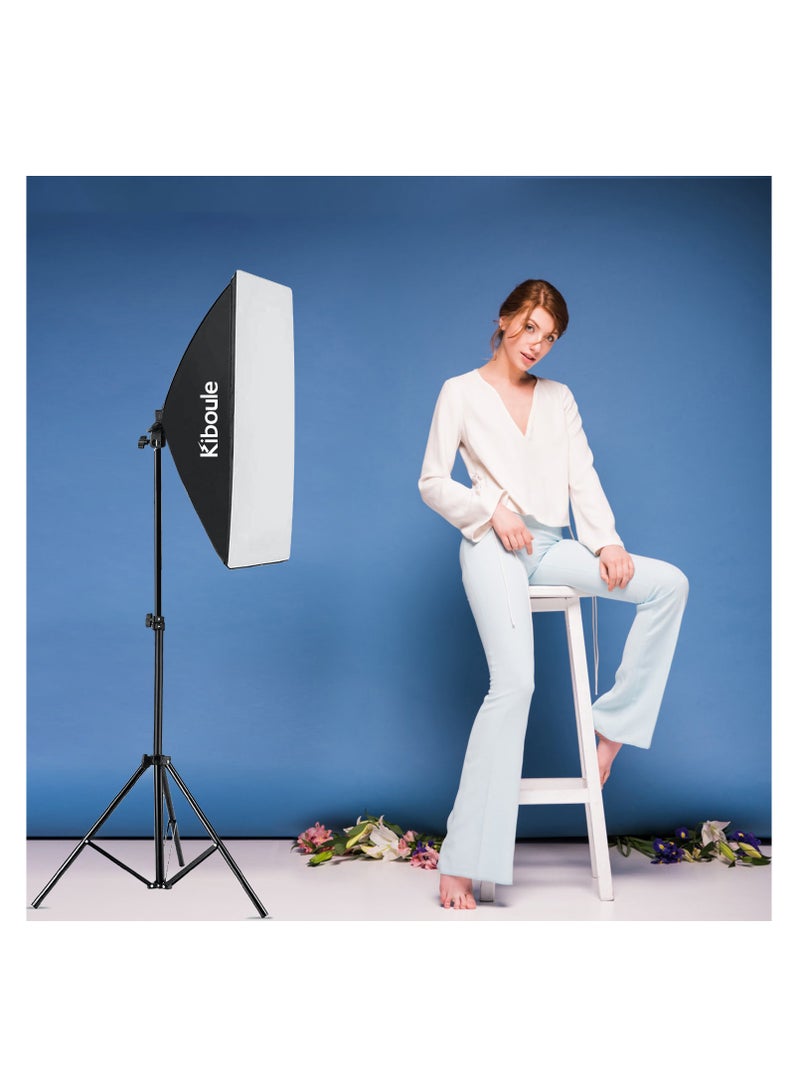 Kiboule Softbox Lighting Kit Photography Studio Light with 50cmX70cm Reflector and 3 Colors Temperature 85W Bulb with Remote Professional Photo Studio Equipment for Portrait Video - Image 5
