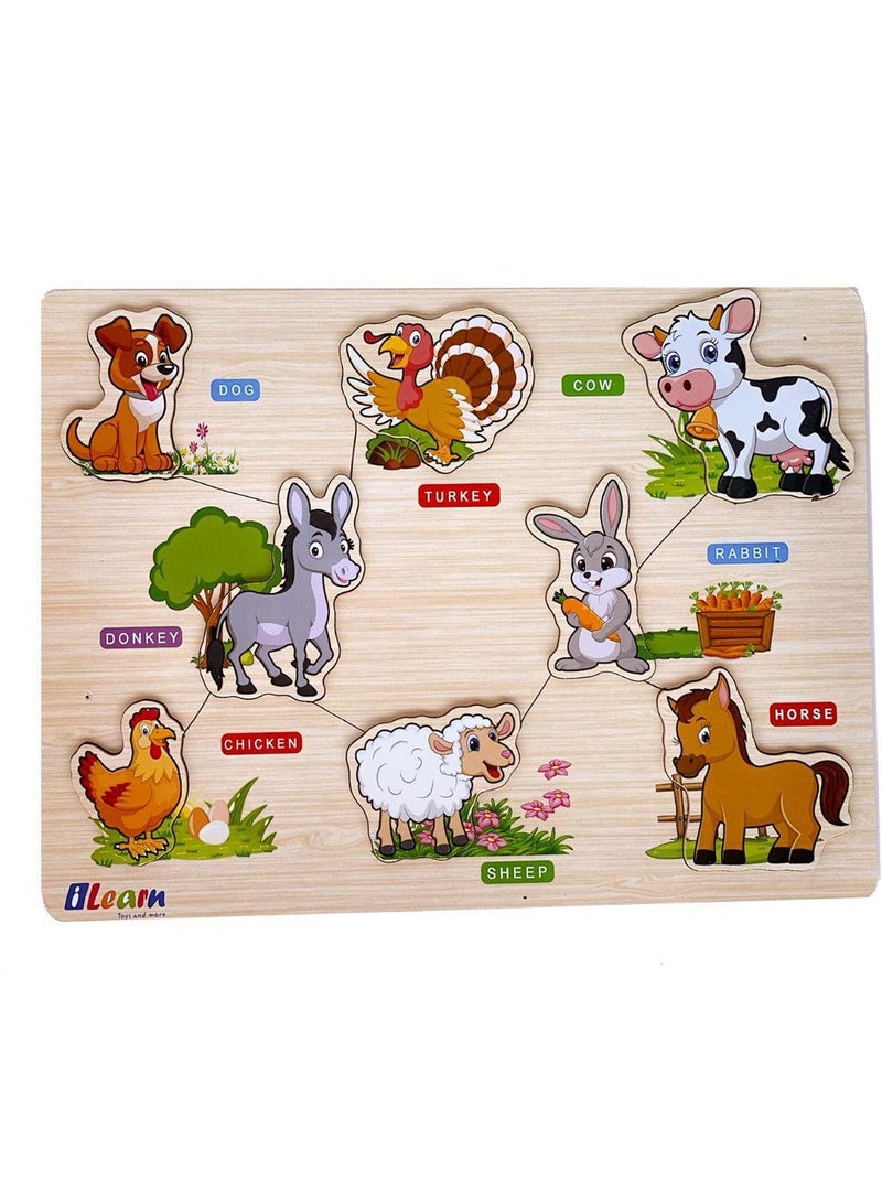 أي ليرن Farm Animals Wooden Puzzle - Image 1