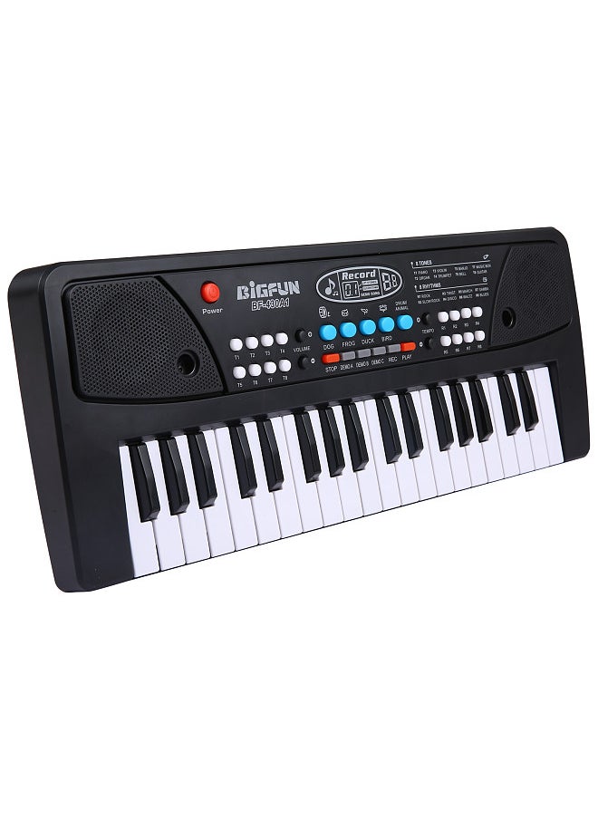 BIGFUN 37 Keys USB Electronic Organ Kids Electric Piano with Microphone Black Digital Music Electronic Keyboard Built-in Stereo Speakers with 8 Tones 8 Rhythms 6 Demo Songs 4 Percussion Kids Gift Musical Instrument  - Image 5