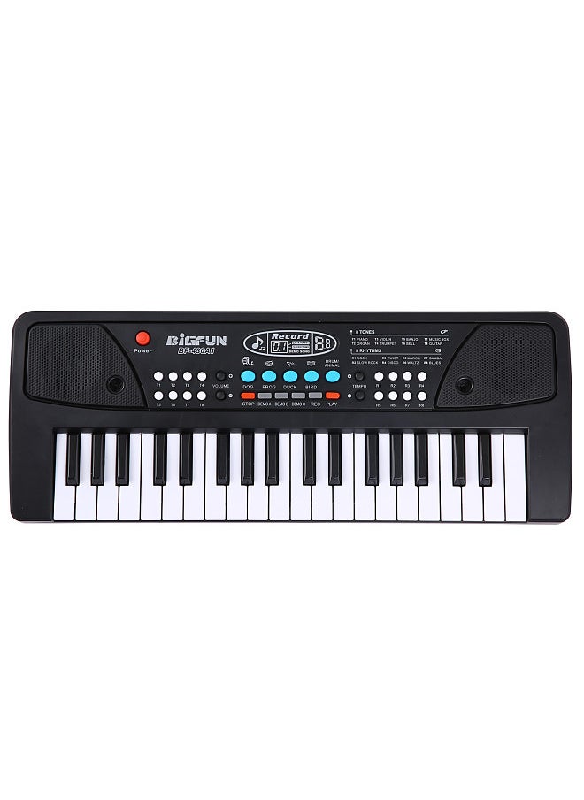 BIGFUN 37 Keys USB Electronic Organ Kids Electric Piano with Microphone Black Digital Music Electronic Keyboard Built-in Stereo Speakers with 8 Tones 8 Rhythms 6 Demo Songs 4 Percussion Kids Gift Musical Instrument  - Image 4