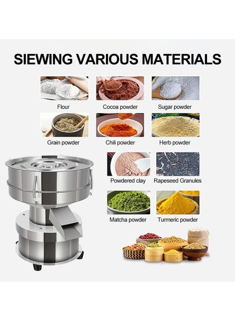 LETWOO 90W Electric Vibrating Sieving Machine Automatic Sieve Shaker Stainless Steel Sifter Shaker Machine 200 Mesh 250 Mesh 300 Mesh Flour Sifter 1400-1680 MIN for Powder Particles Liquid - Image 2