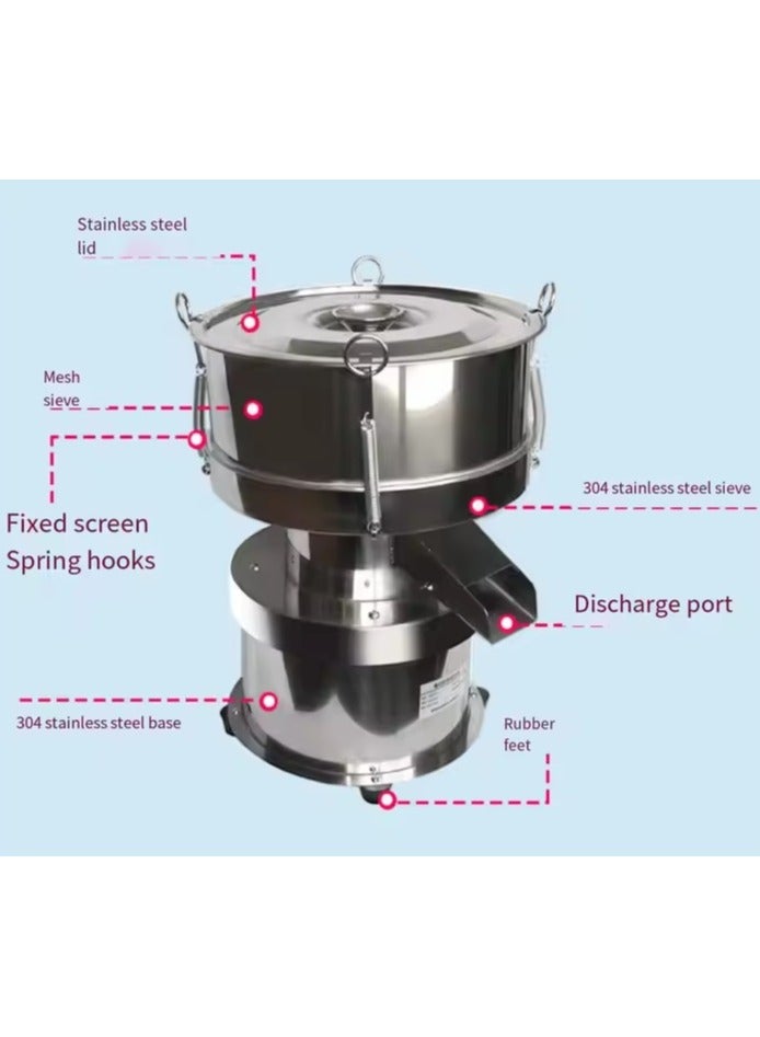 LETWOO 90W Electric Vibrating Sieving Machine Automatic Sieve Shaker Stainless Steel Sifter Shaker Machine 200 Mesh 250 Mesh 300 Mesh Flour Sifter 1400-1680 MIN for Powder Particles Liquid - Image 5