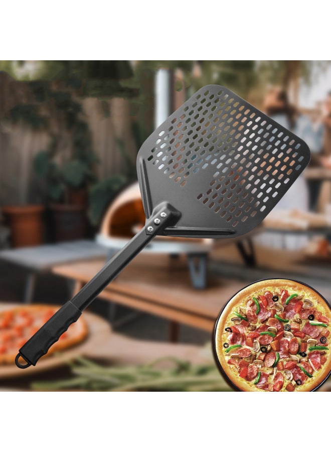 Aluminum 12 Inch 14 Inch Large Cake Shovel Baking Tools Pizza Transfer Shovel Pizza Shovel Oven Special-Specifications:12 Inch-Color:Black  - Image 2
