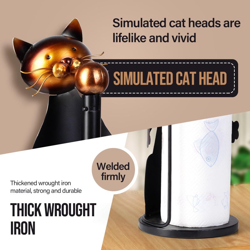 Drincarier Cat Paper Towel Holder Countertop, Farmhouse Paper Towel Holder Stand For Kitchen Roll Organize,Paper Towel Holder For Kitchen Dining Table Home Decor - Image 4