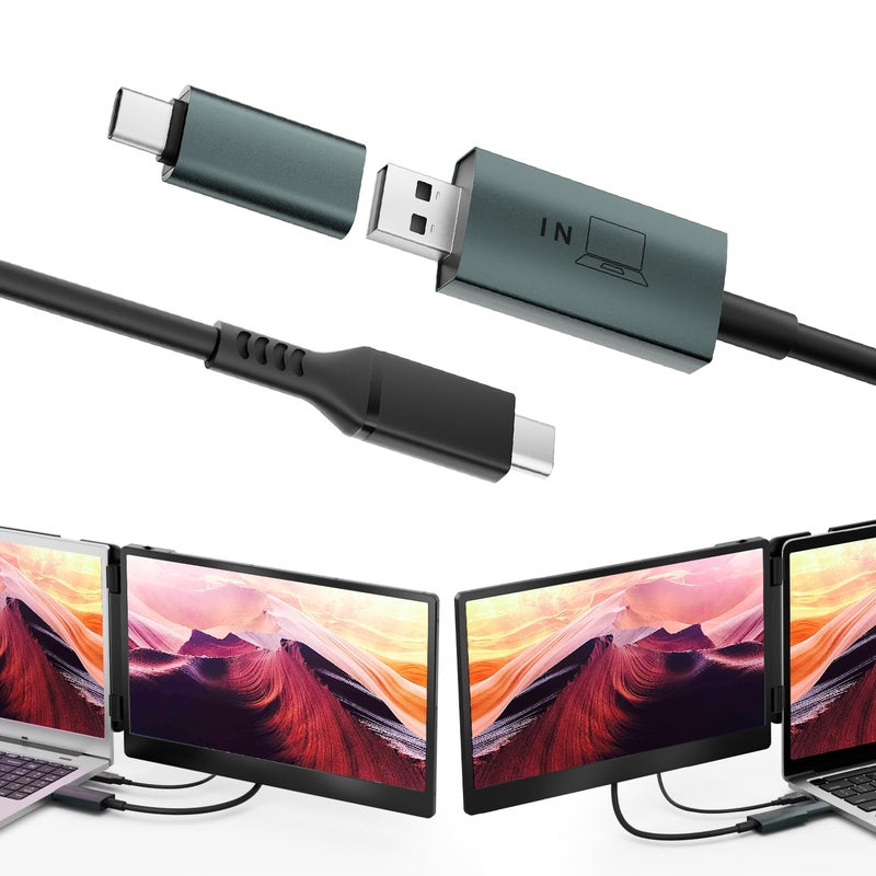 Teamgee USB Data to Video Conversion Hub, HD Video Transfer Cable for Laptops with One Or No HDMI Port, Supports M1/M2/M3 MacBook Air/Pro and Windows-based Devices, Driver Installation Required - Image 5