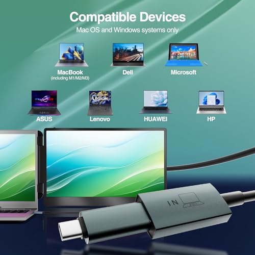 Teamgee USB Data to Video Conversion Hub, HD Video Transfer Cable for Laptops with One Or No HDMI Port, Supports M1/M2/M3 MacBook Air/Pro and Windows-based Devices, Driver Installation Required - Image 2