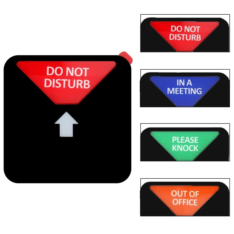 Blirik Office Door Signs, 5 Inch Diameter, Do Not Disturb Sign, Out of Office Logo, Please Knock, In a Meeting Mark, Magnetic & Strong Adhesive Backing, Privacy Room Mark, Black - Image 1