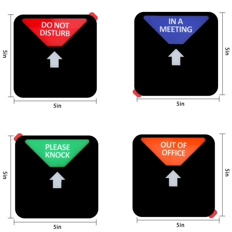 Blirik Office Door Signs, 5 Inch Diameter, Do Not Disturb Sign, Out of Office Logo, Please Knock, In a Meeting Mark, Magnetic & Strong Adhesive Backing, Privacy Room Mark, Black - Image 2