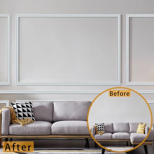 Hungbak 240"L x 1.3"W Peel and Stick Chair Rail Panel Molding, Pre-Primed Trim for Home Decoration & Wall Protection - Image 4