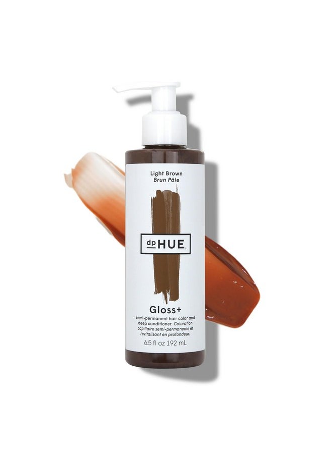 dpHUE - Gloss+, Light Brown - 6.5 Oz - Semi-Permanent Hair Color & Conditioner - Lasts Up To Eight Washes - Paraben, Sls & Sles Sulfate Free - Vegan, Leaping Bunny Certified - Image 1