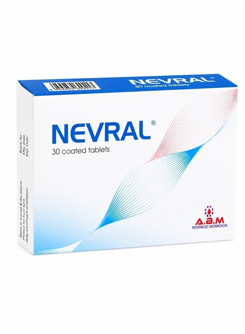 ABM Nevral Natural Vitamin B1 & B12 Supplements for Neuropathic Pain | Highly Effective Antioxidant & Anti-inflammatory Tablets with Alpha Lipoic & Folic Acid | Neuropathy Nerve Pain Relief Support Supplement - 30 Tablets - Image 1