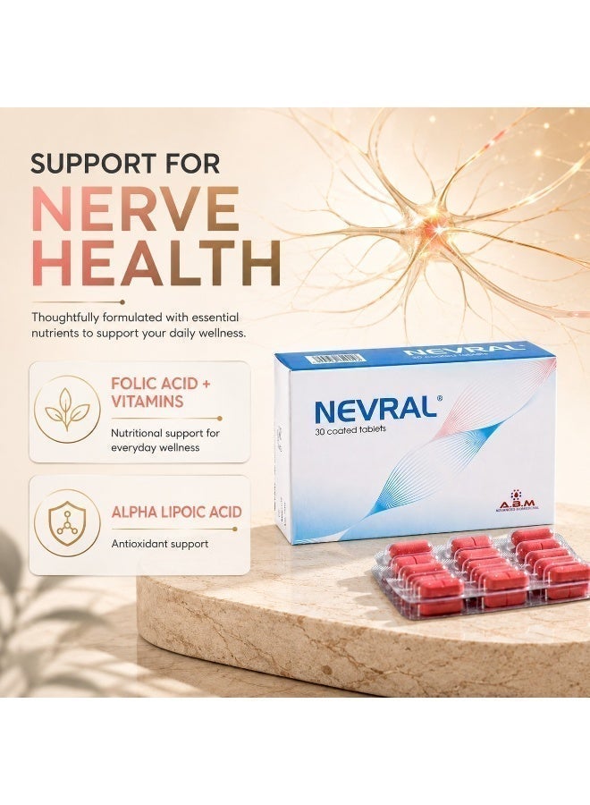 ABM Nevral Natural Vitamin B1 & B12 Supplements for Neuropathic Pain | Highly Effective Antioxidant & Anti-inflammatory Tablets with Alpha Lipoic & Folic Acid | Neuropathy Nerve Pain Relief Support Supplement - 30 Tablets - Image 3