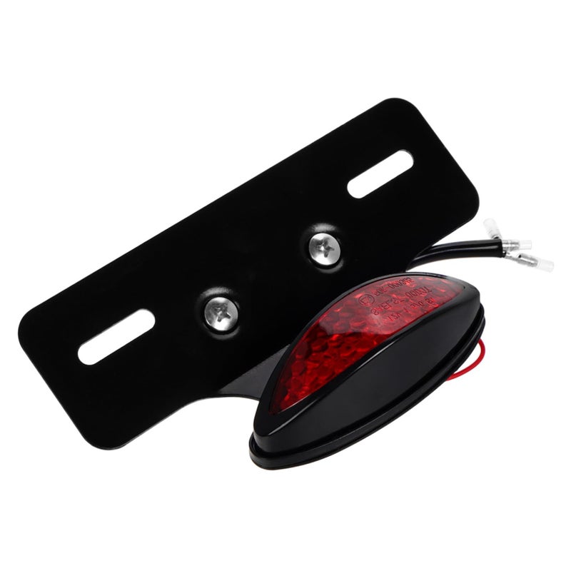 Alipis Retro Motorcycle Tail Light With Brake Function Led Stop Light And License Plate Bracket For Enhanced Visibility And Safety Black - Image 2