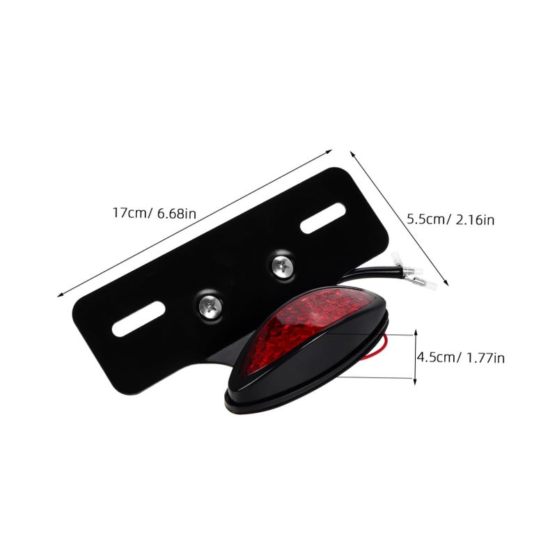 Alipis Retro Motorcycle Tail Light With Brake Function Led Stop Light And License Plate Bracket For Enhanced Visibility And Safety Black - Image 3
