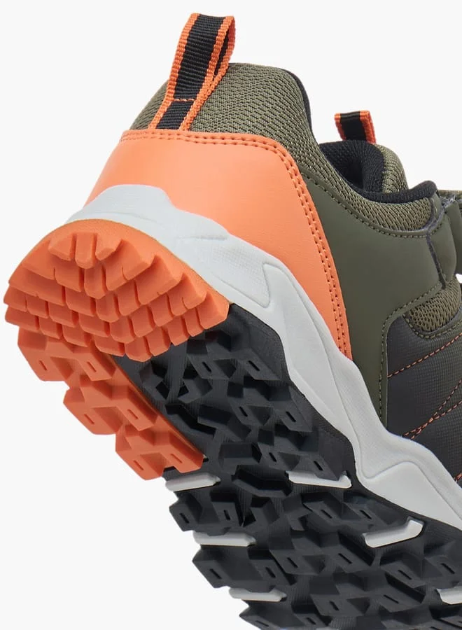 كابا Boys Panelled Lace Detail Sports Shoes with Hook and Loop Closure