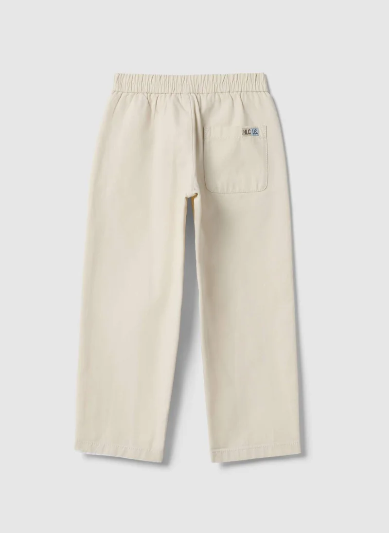 Ovs OVS Kids' Beige Regular Fit Pure Cotton Trousers